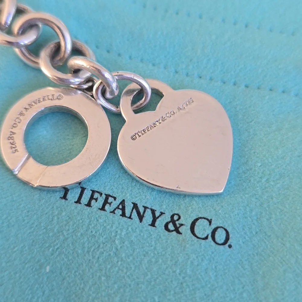 Return To Tiffany & Co  Toggle Heart Thick Bracelet Silver 7 Inch